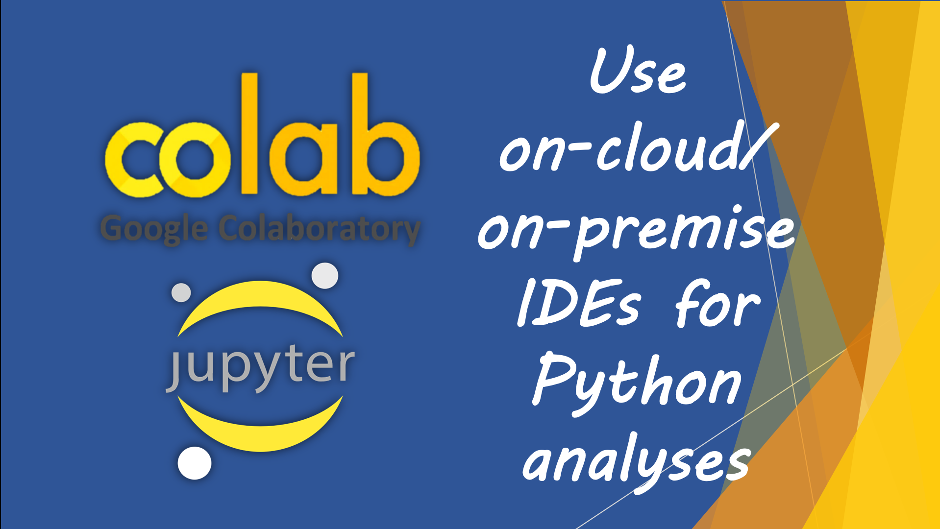 Use on-cloud/ on-premise IDEs for Python analyses